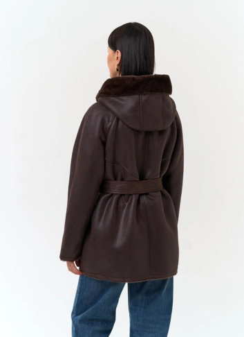 Женская дубленка из эко замши