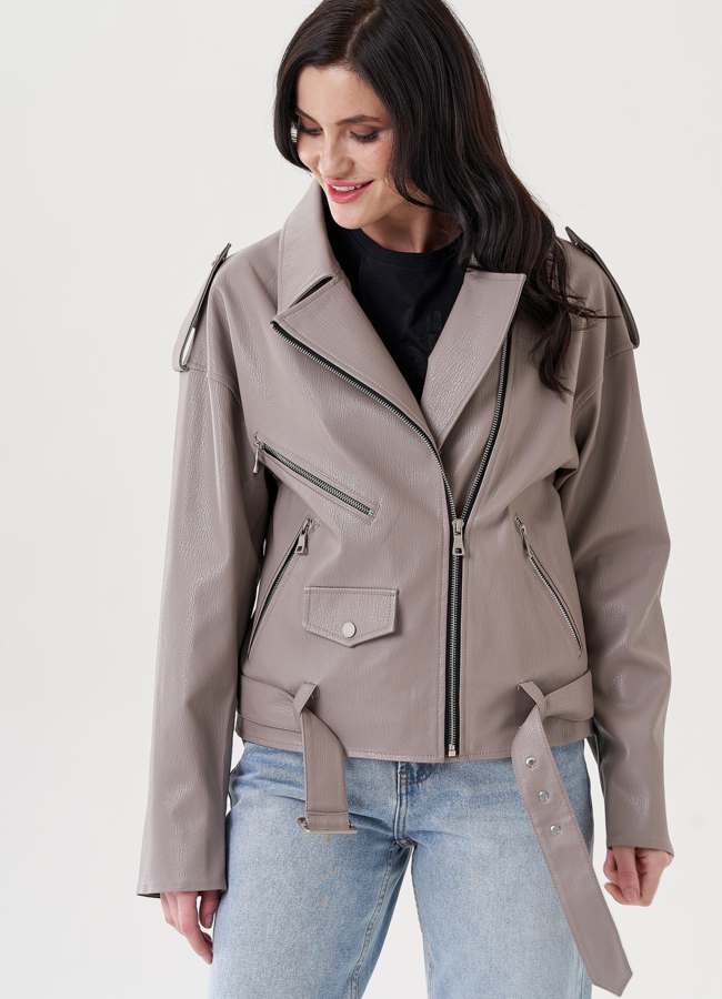 Женская куртка косуха из эко кожи  модель № 24443 универмаг малина