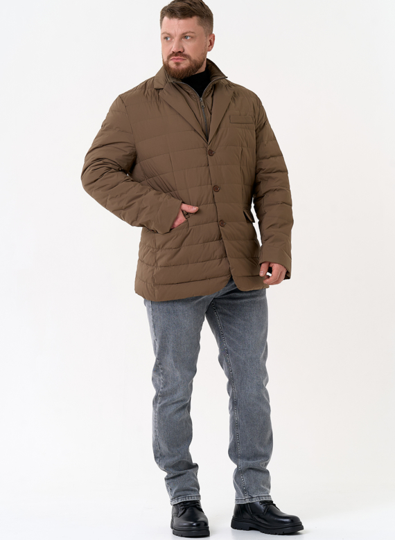 Мужской пуховик со съемной манишкой