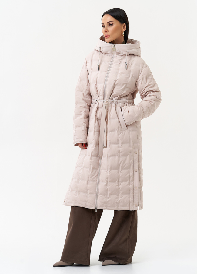 Женское утепленное пальто с капюшоном модель № 29942 в рассрочку