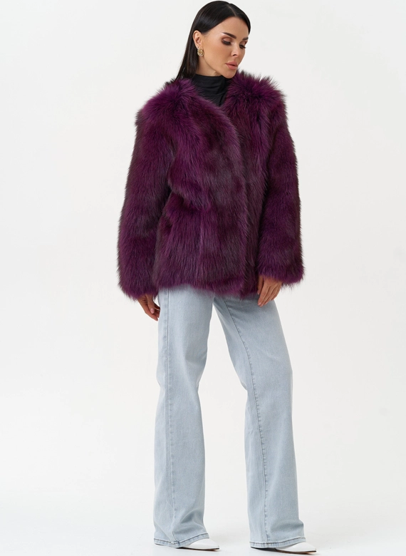 Женская куртка из меха канадского енота