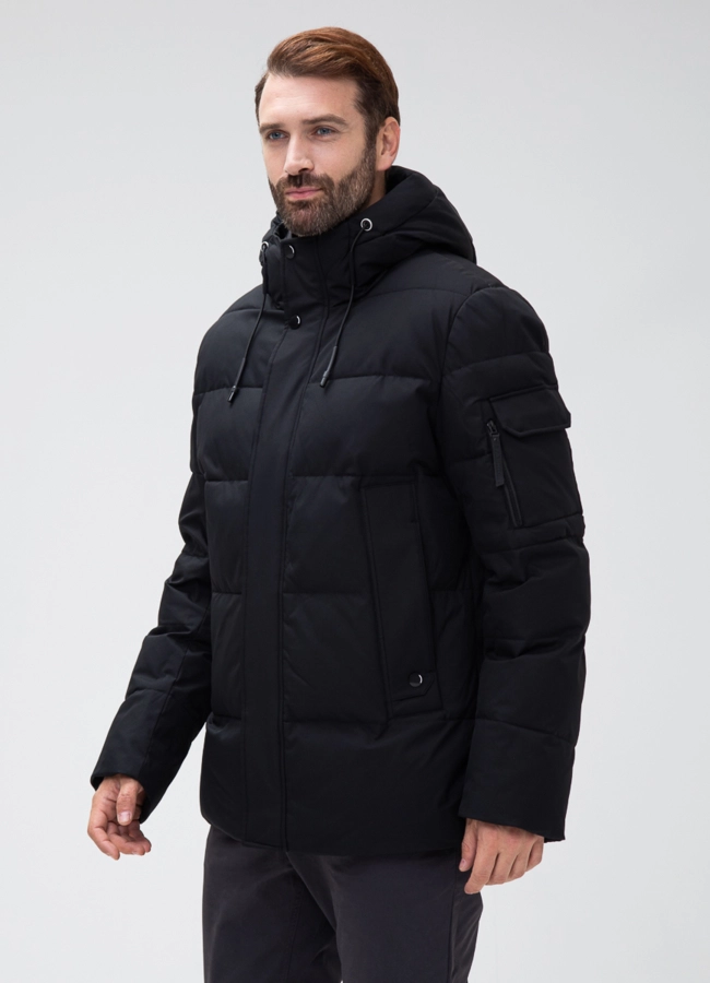 Мужской пуховик с капюшоном  модель № 27995 в кредит фото