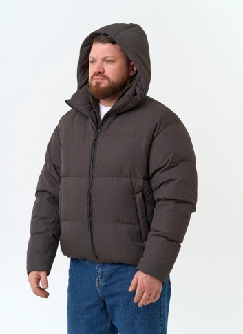 Мужской пуховик с капюшоном  фото
