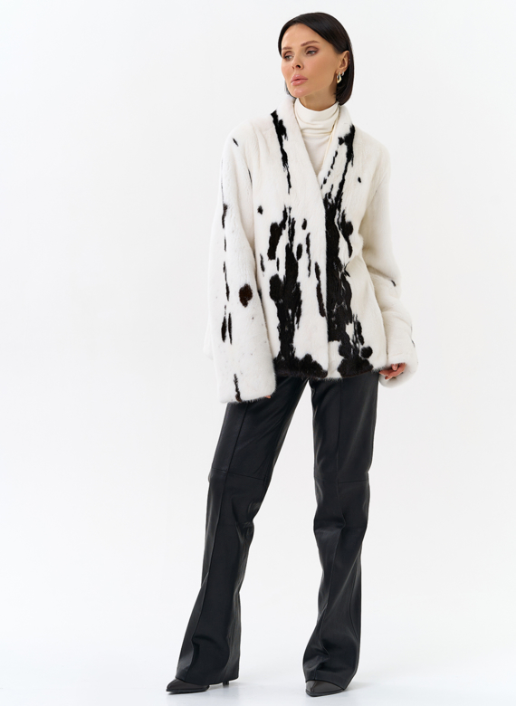 Жакет из меха норки в расцветке "ягуар"