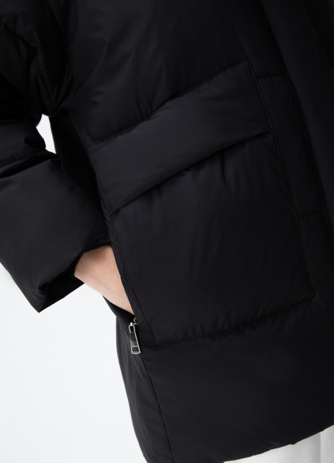 Женский пуховик с капюшоном  модель № 28389 универмаг малина