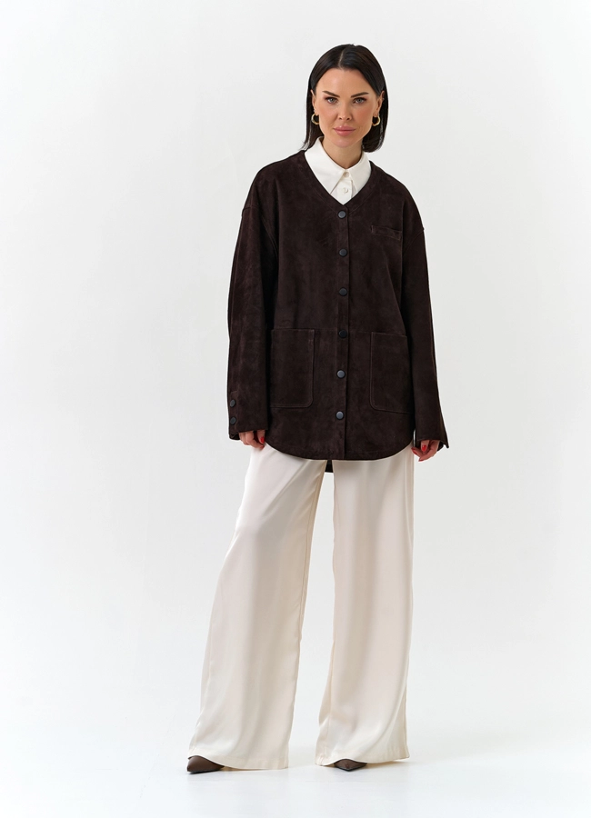 Удлиненная куртка из натуральной замши модель № 32534 универмаг малина фото