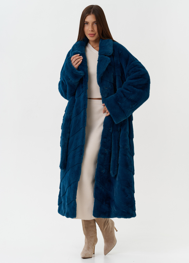 Длинная шуба из эко меха модель № 27718 универмаг малина