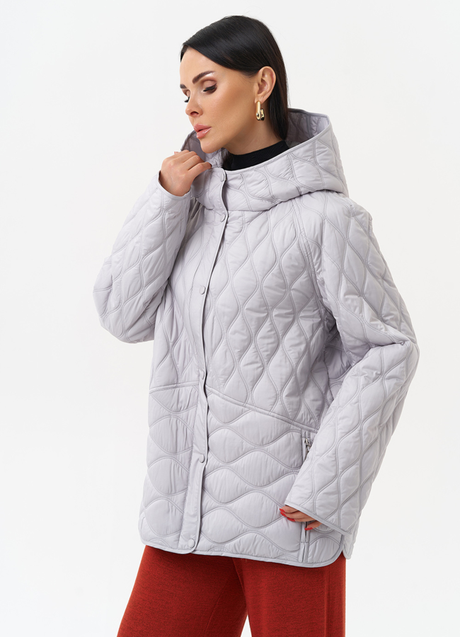 Женская стеганая куртка с капюшоном модель № 30021 универмаг малина