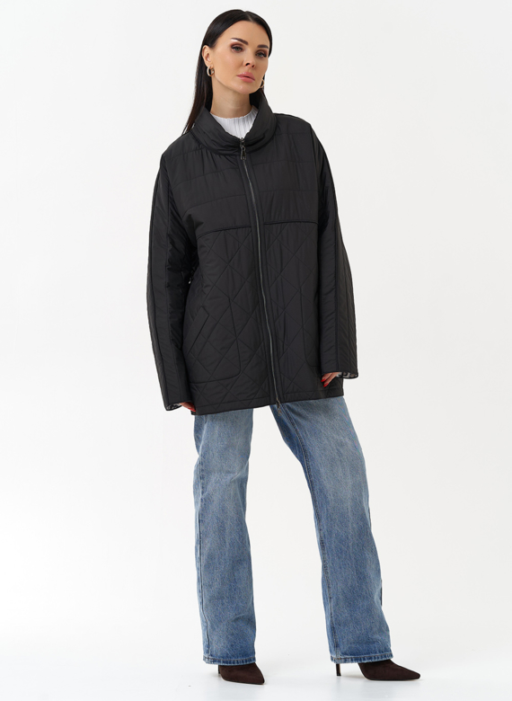 Женская двухсторонняя куртка с воротником стойкой